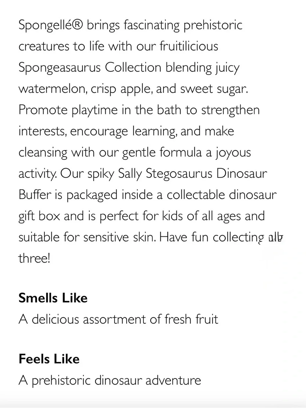 Spongelle Spongeasaurus Sally Stegosaurus Kids Bath Sponge